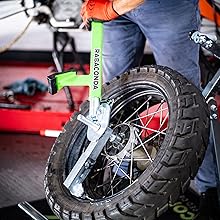 The ratchet system on the Street Bike Tire Changer from Rabaconda. 