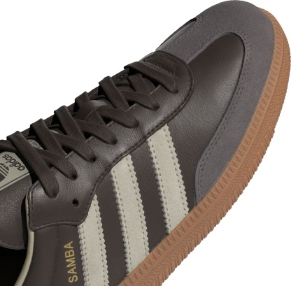 adidas Samba OG Shoes - Brown/Putty Grey/Gold - View 6