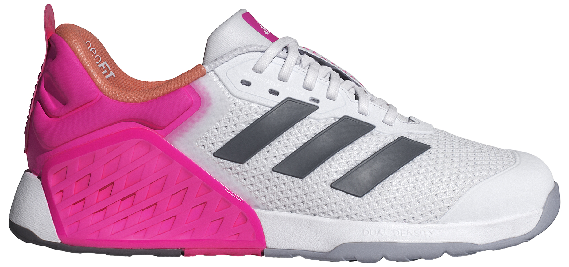 adidas Women's Dropset 3 Training Shoes - White/Grey/Pink - View 1