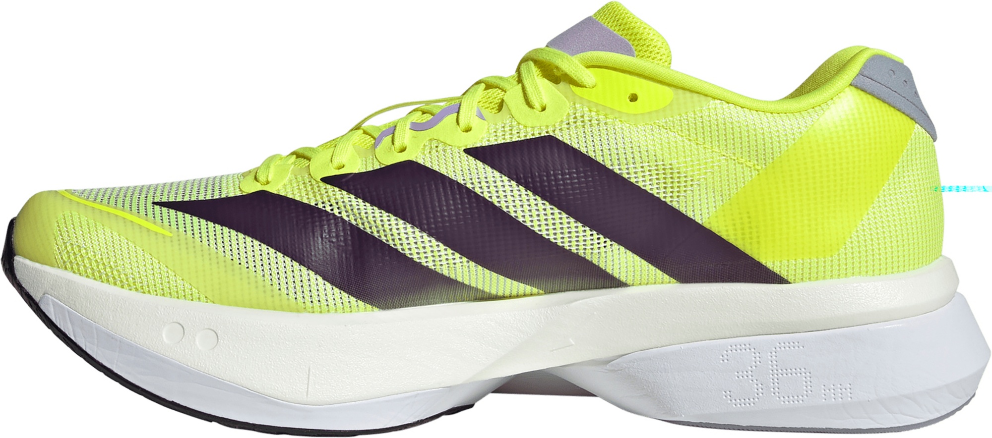 adidas Men's Adizero Boston 13 Running Shoes - Solar Yellow/Aurora Plum/Powder Plum - View 4