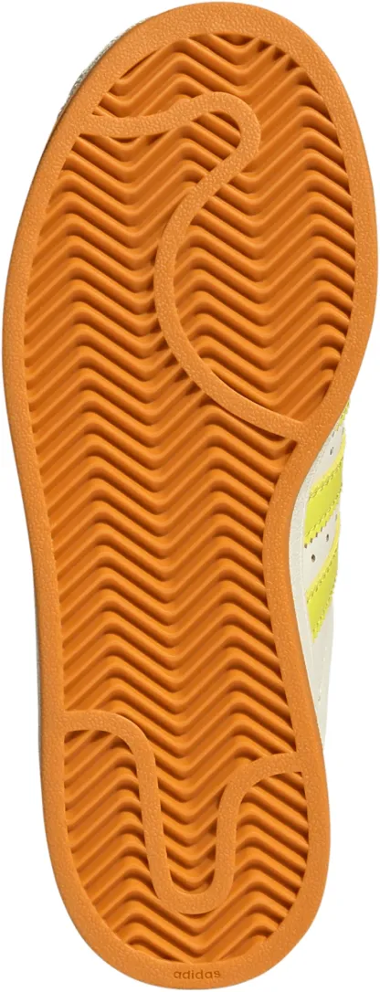 adidas Kids' Grade School Superstar II Shoes - Cream White/Shock Yellow/Bright Orange - View 3