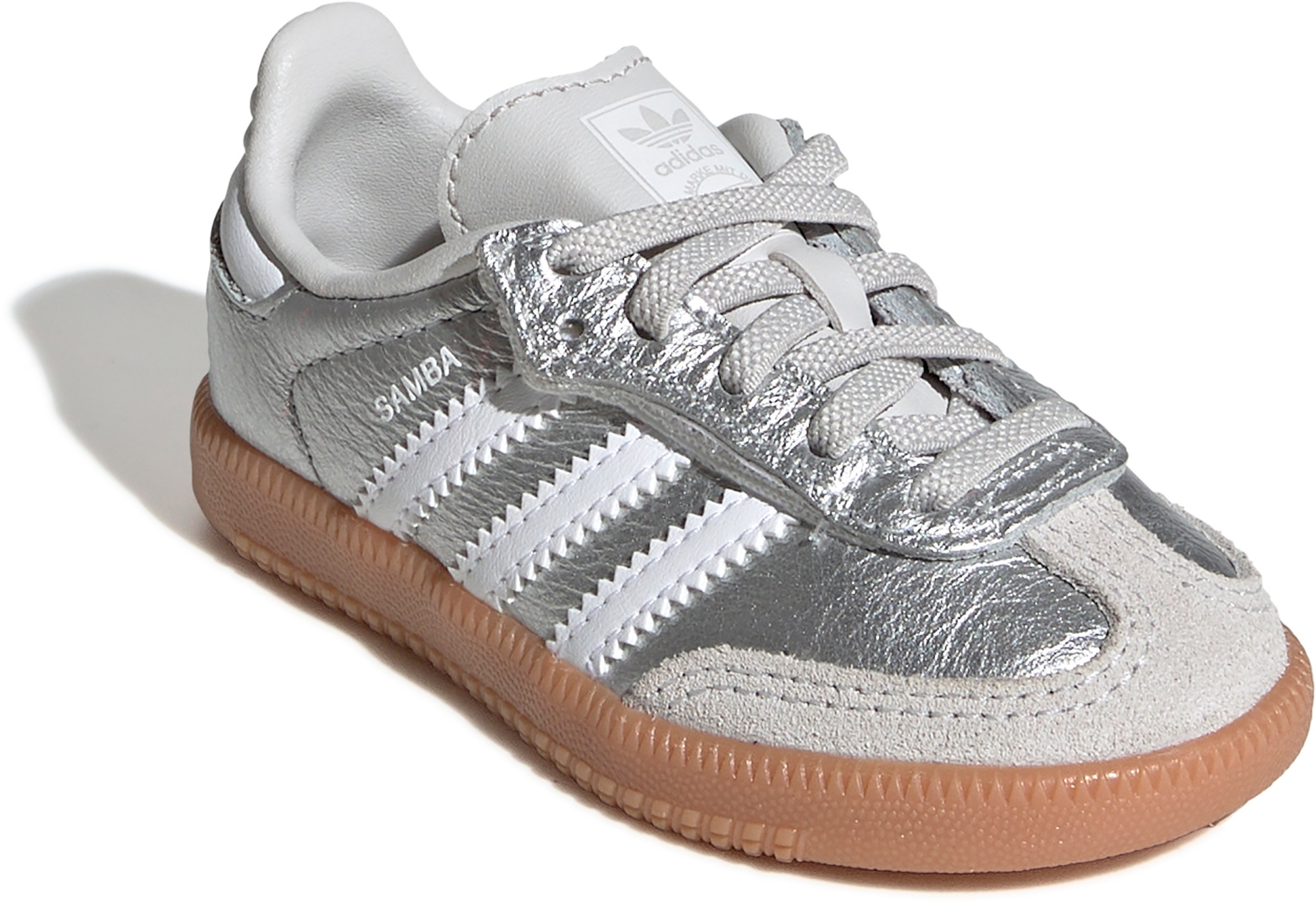 adidas Toddler Samba OG Shoes - Silver Met/White/Gum - View 6