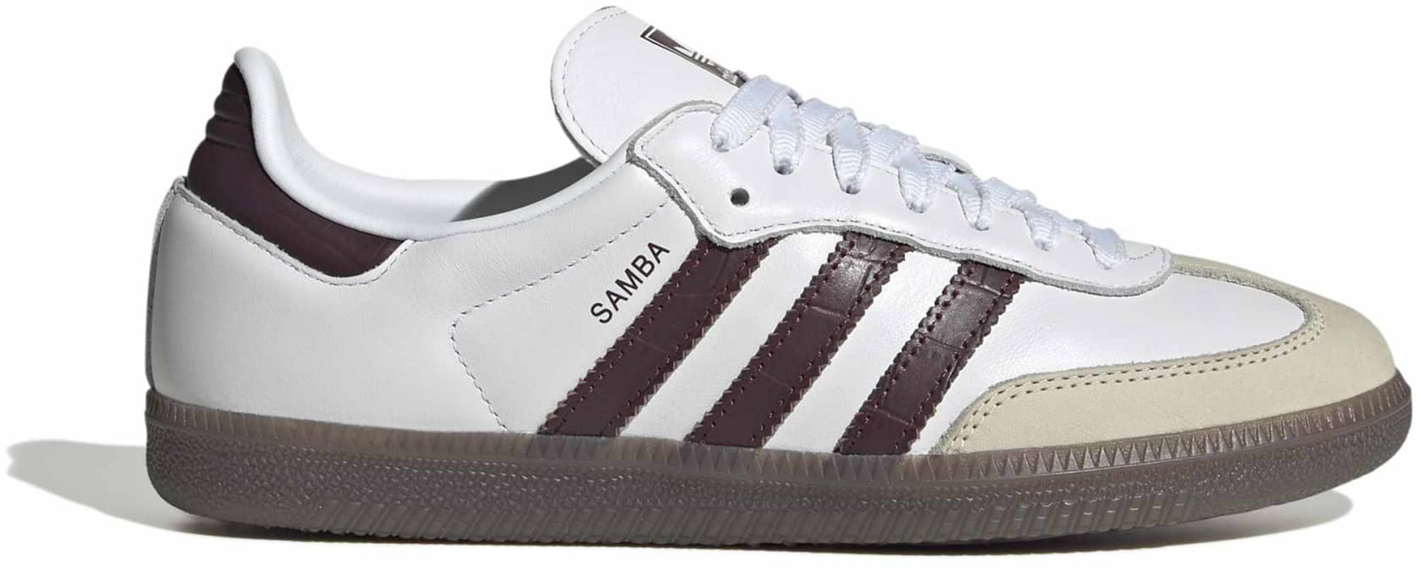 adidas Women's Samba OG Shoes - Suede/Croc White/Maroon - View 1