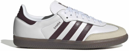 adidas Women's Samba OG Shoes - Suede/Croc White/Maroon - View 1