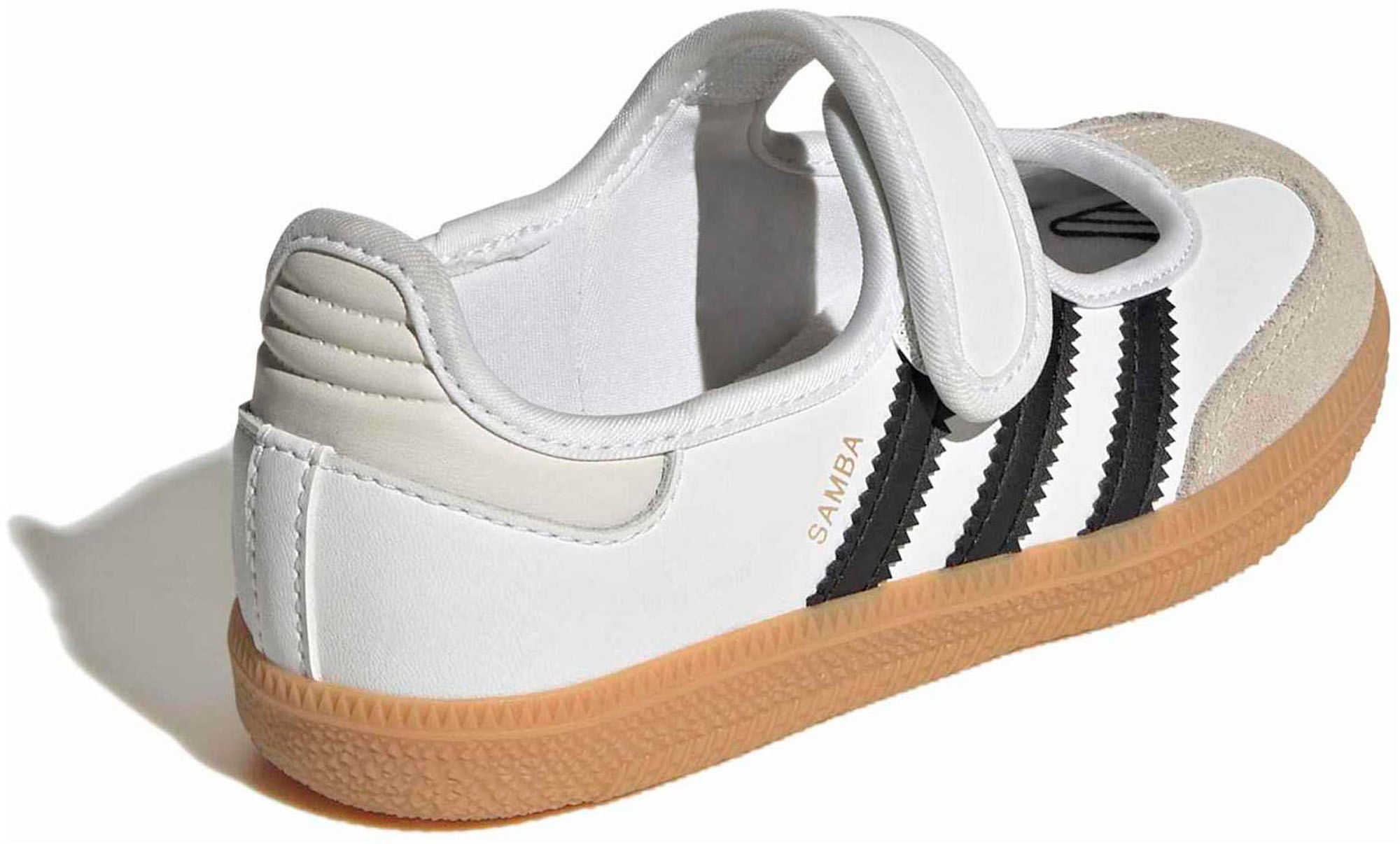 adidas Kids' Preschool Samba Jane Shoes - White/Core Black/Gum - View 5