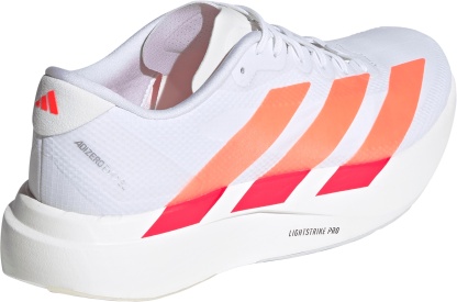 adidas Men's Adizero EVO SL Woven Running Shoes - Ftwr White/Lucid Orange/Lucid Red - View 6