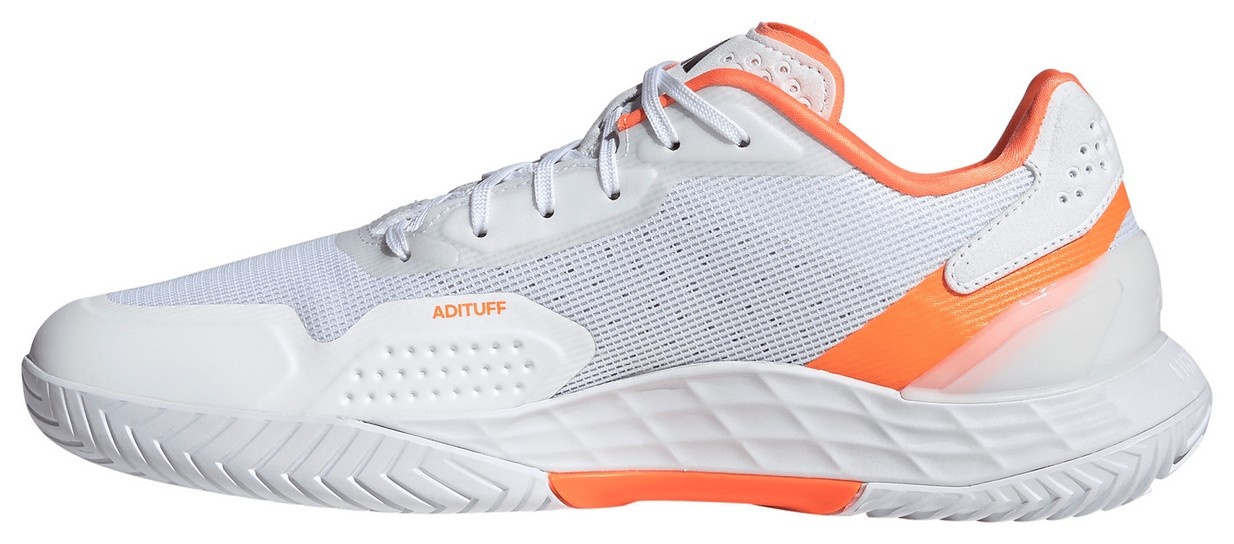 adidas Men's Defiant Speed 2 Tennis Shoes - Ftwr White/Core Black/Lucid Orange - View 4