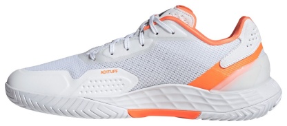 adidas Men's Defiant Speed 2 Tennis Shoes - Ftwr White/Core Black/Lucid Orange - View 4