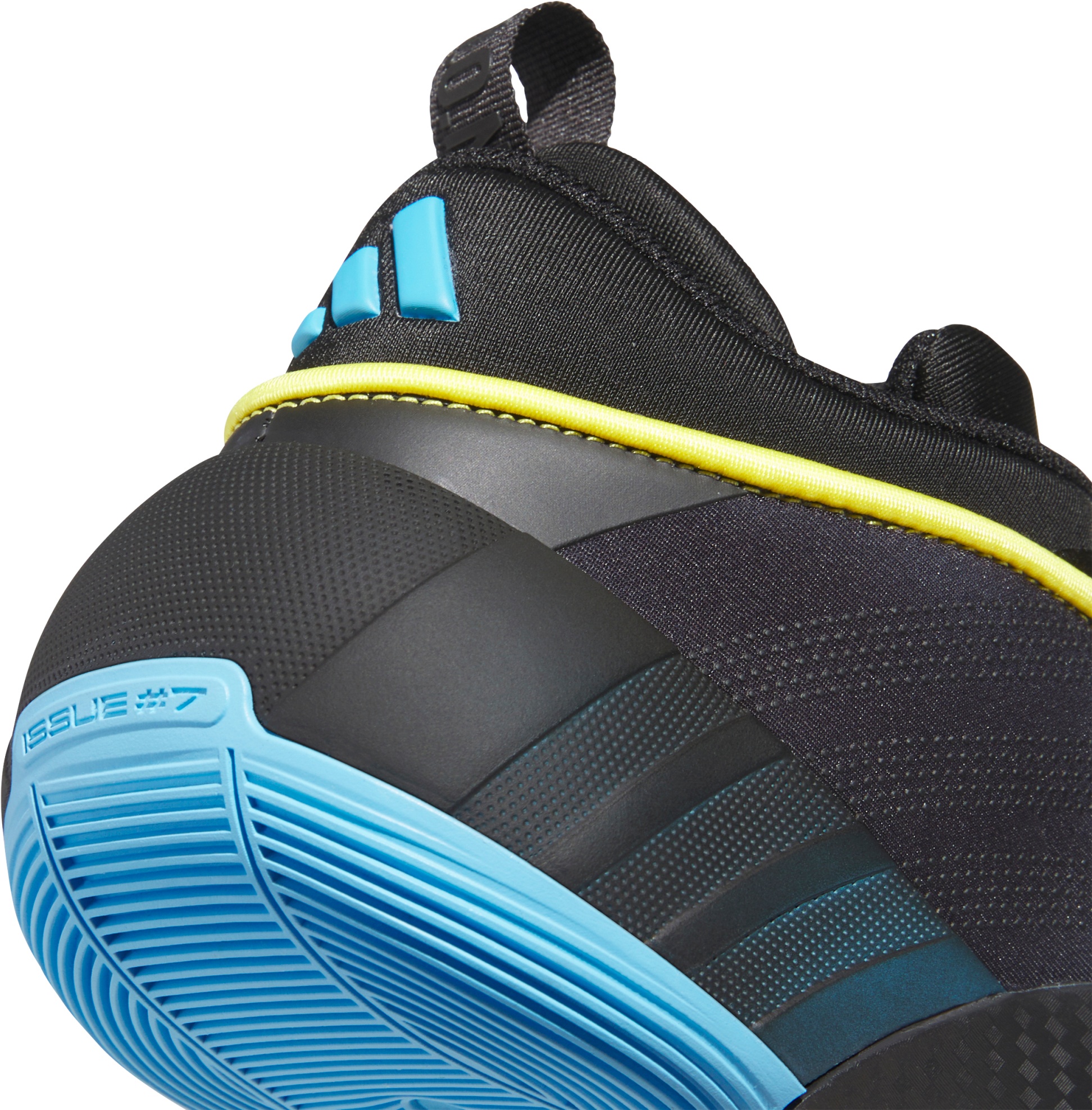 adidas Kids' Grade School D.O.N. Issue #7 'Electric Blue' Basketball Shoes - Lucid Aquamarine/Core Black/Yellow - View 8