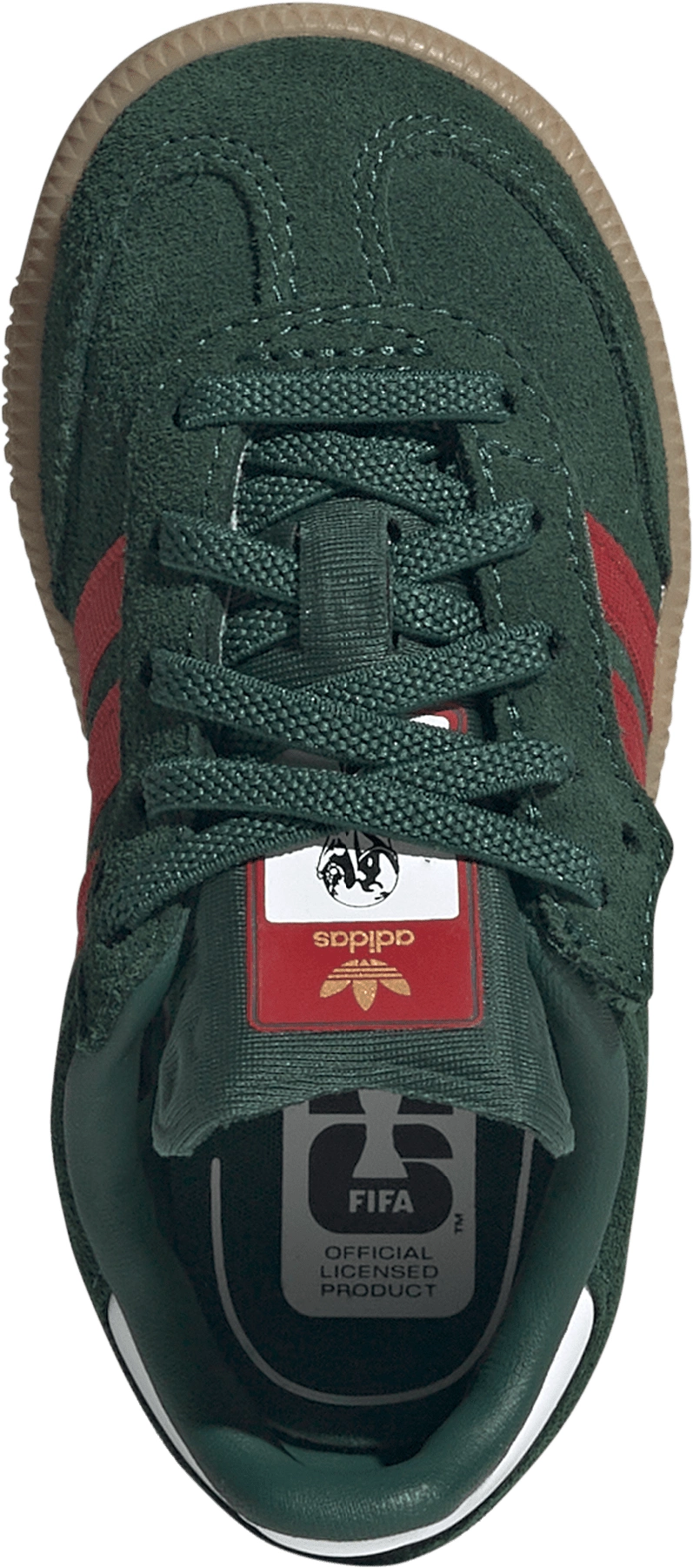 adidas Toddler FIFA World Cup Samba OG Comfort Closure Elastic Lace Shoes - Team Dark Green/Better Scarlet/Gum - View 2