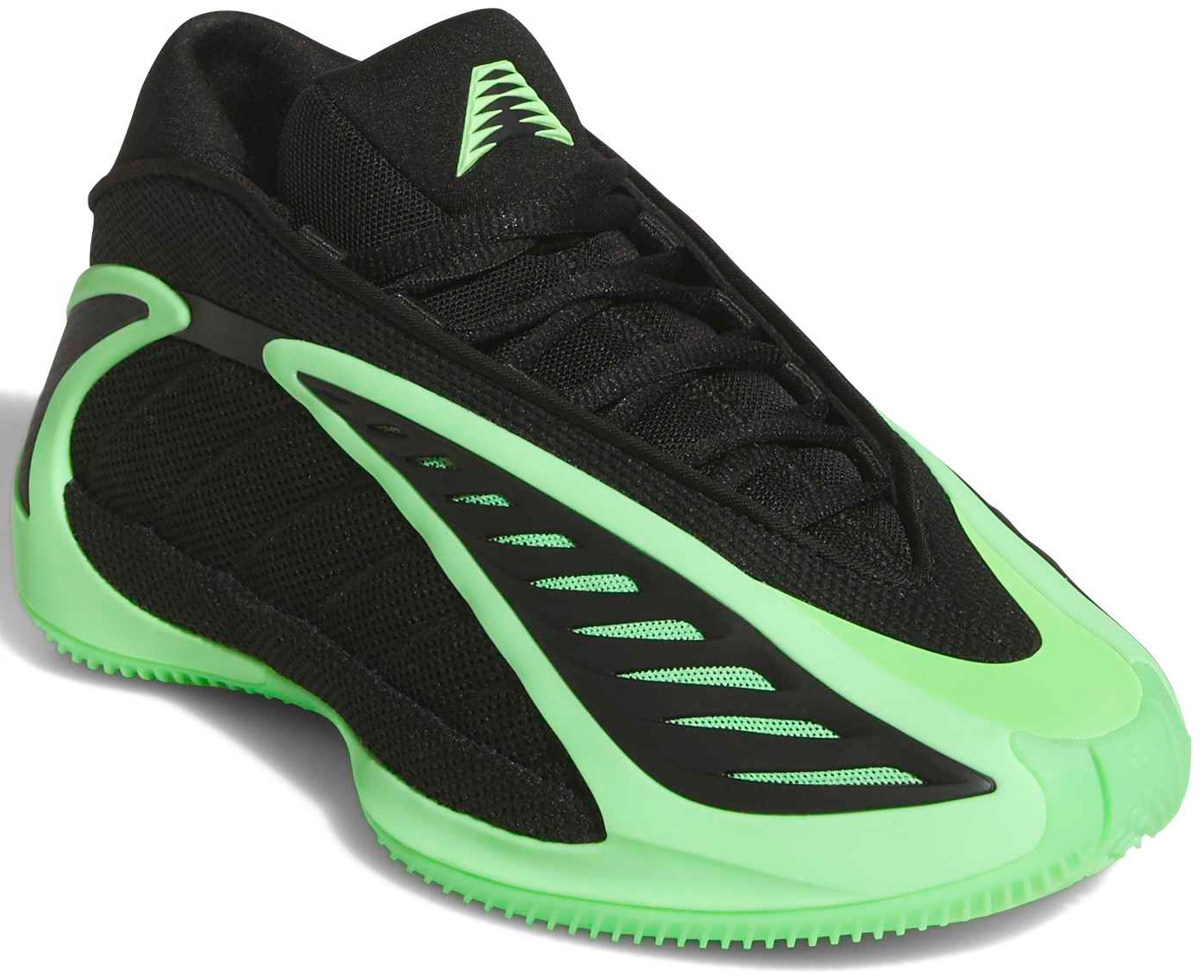 adidas Kids' Grade School Anthony Edwards 2 'Glow' Basketball Shoes - Black/Lime Burst/Lucid Blue - View 6