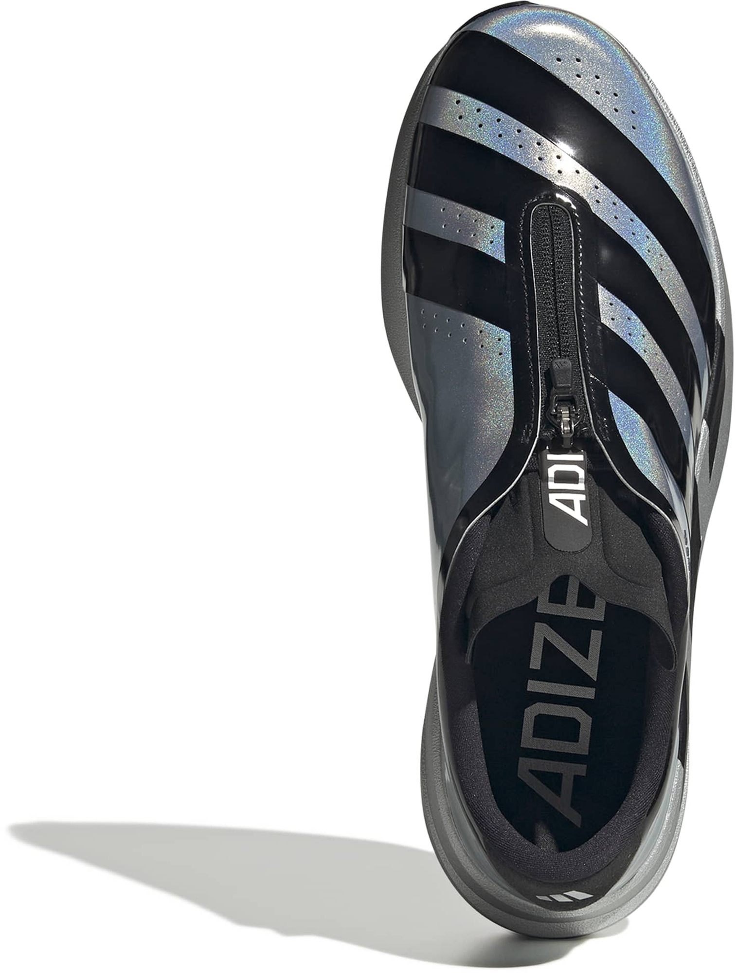 adidas Men's Adizero EVO SL Zip Running Shoes - Silver Mtllc/Black/Halo Silver - View 2