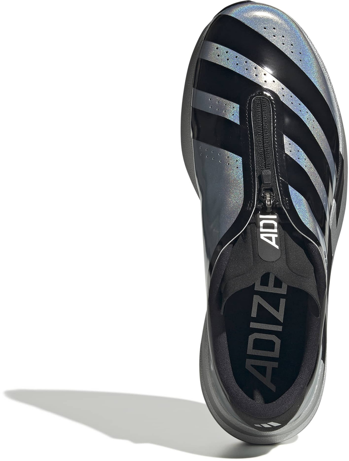 adidas Men's Adizero EVO SL Zip Running Shoes - Silver Mtllc/Black/Halo Silver - View 2
