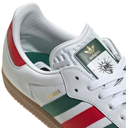 adidas FIFA World Cup Samba OG Shoes - Ftwr White/Better Scarlet/Team Dark Green - View 8