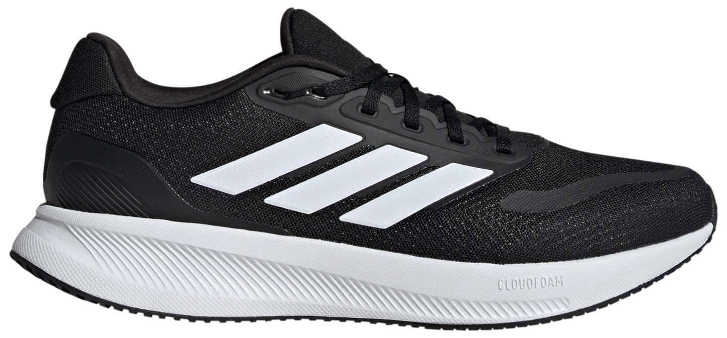 adidas Men's Runfalcon 5 Running Shoes - Black/White/Black - View 1