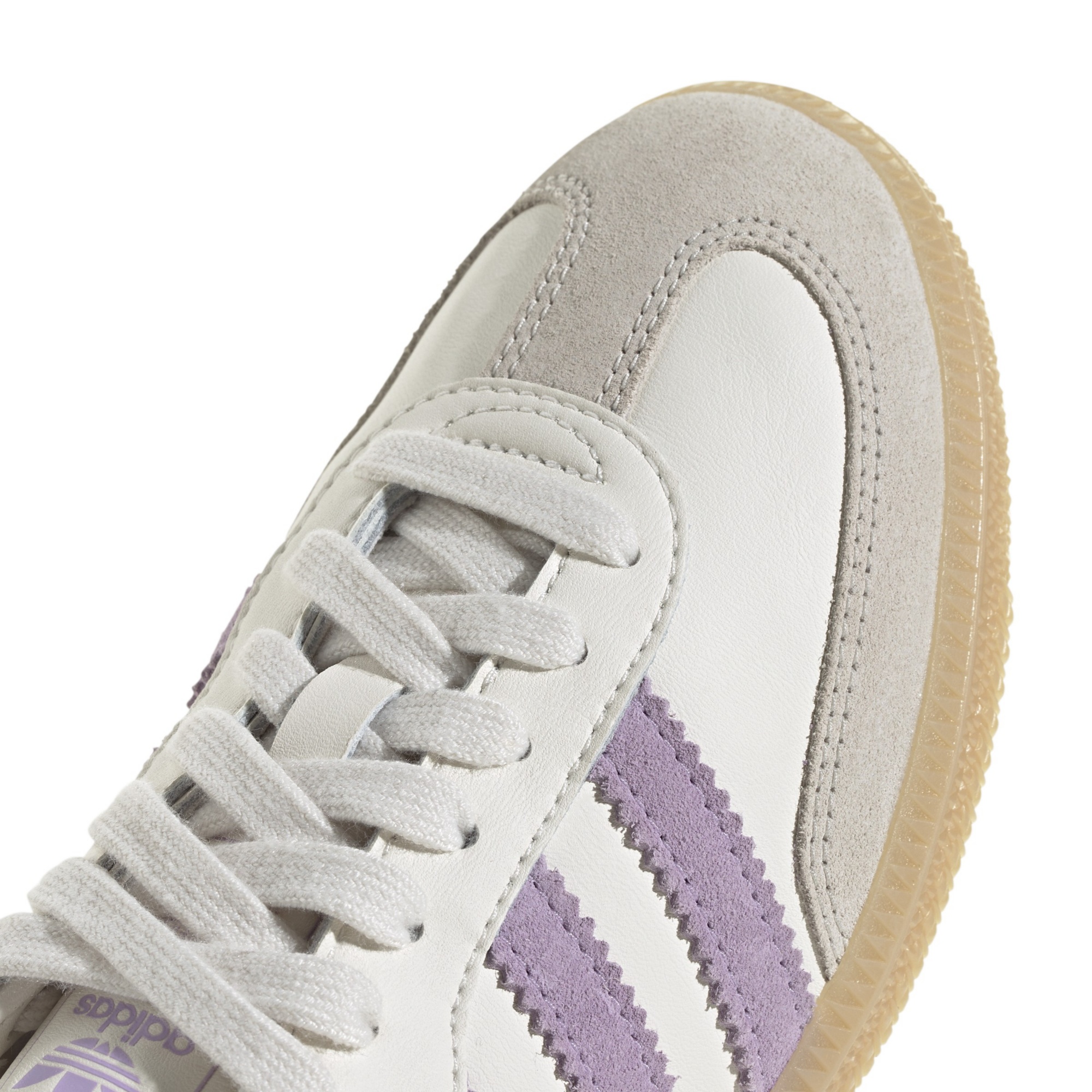 adidas Kids' Grade School Samba OG Shoes - Cloud White/Powder Plum/Gum - View 8