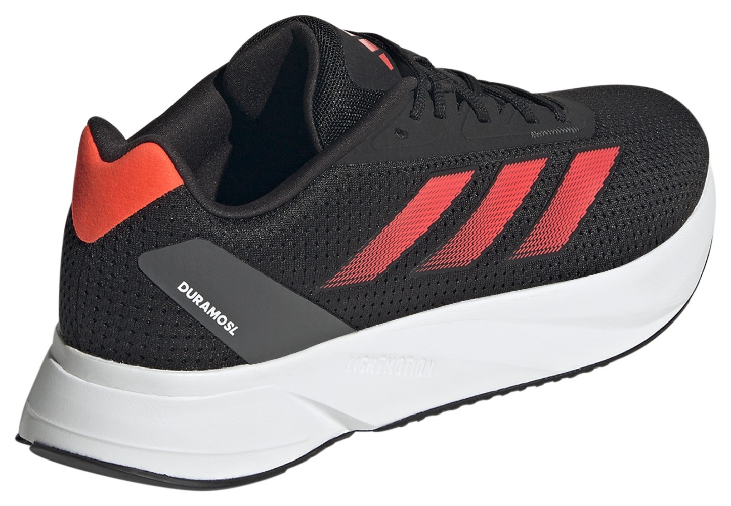 adidas Men's Duramo SL Running Shoes - Black/Solar Red - View 6
