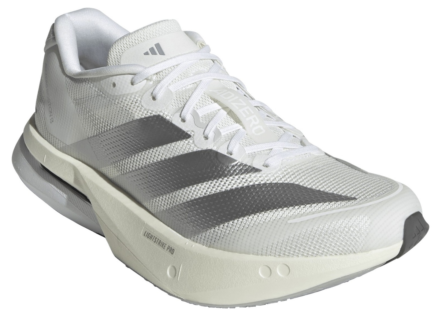 adidas Women's Adizero Boston 13 Running Shoes - White/Silver/Grey - View 5