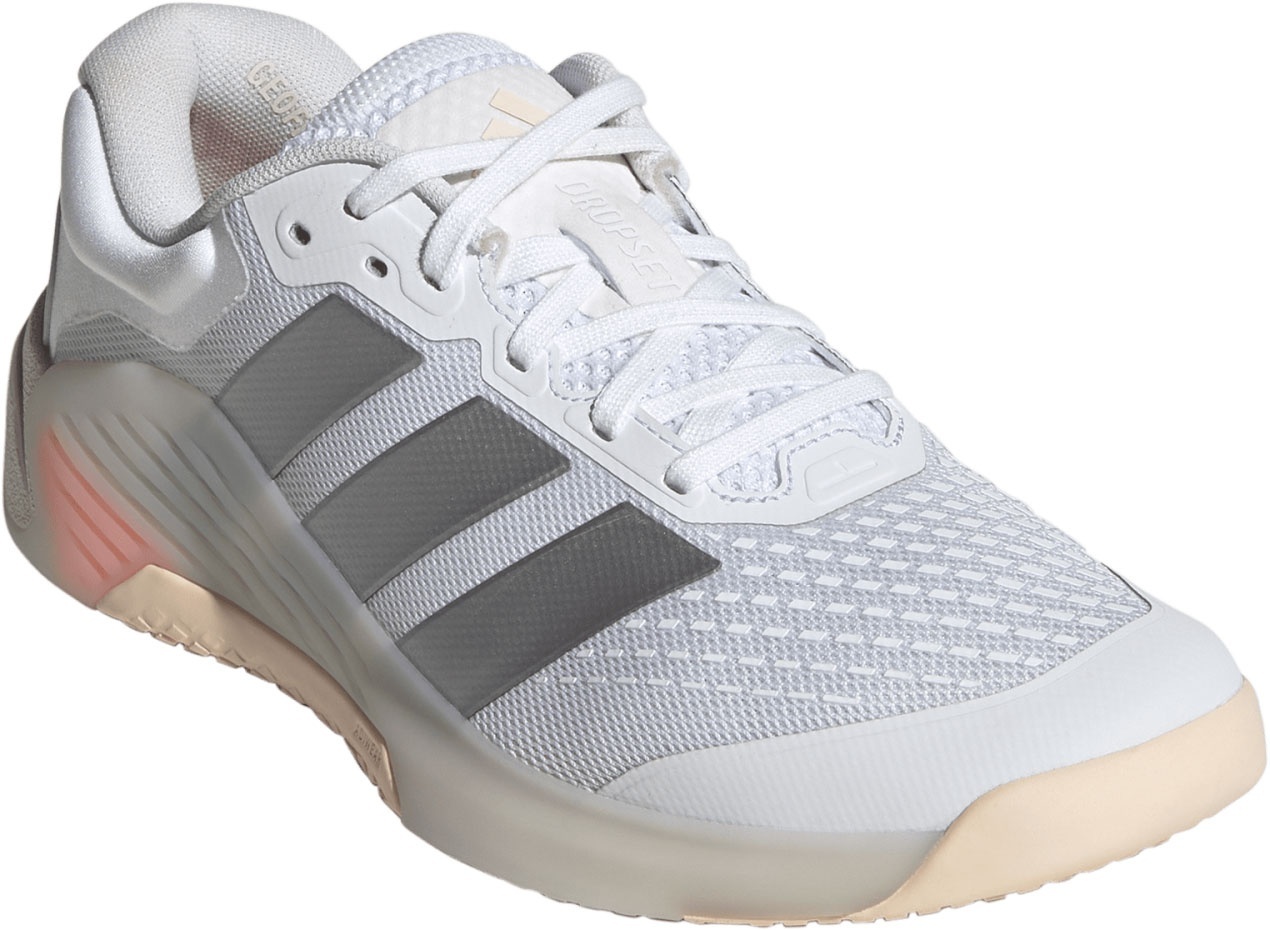 adidas Women's Dropset 4 Power Training Shoes - White/Silver/Lucid Orange - View 6