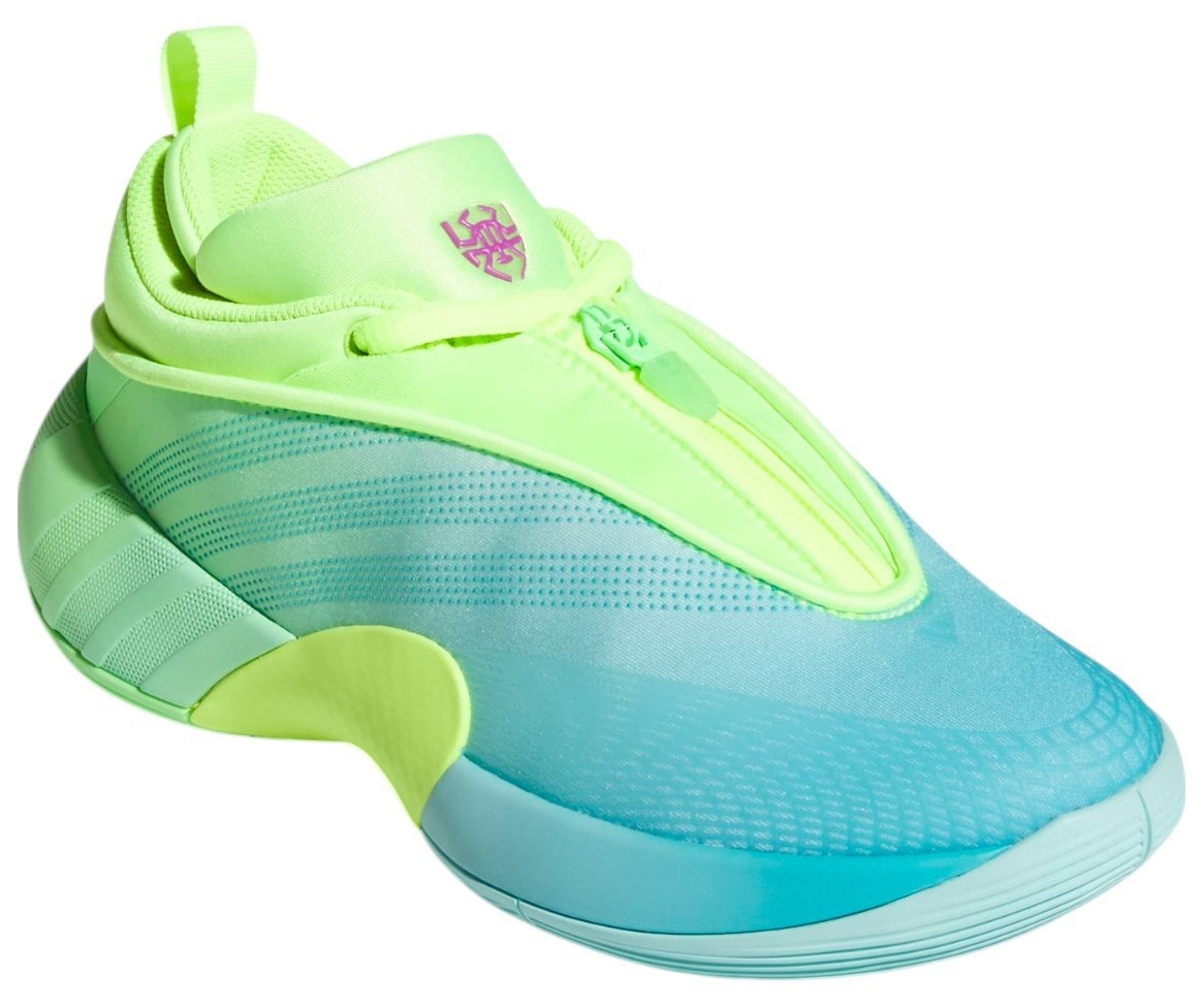 adidas Kids' Grade School D.O.N Issue #7 Basketball Shoes - Neon Yellow/Aqua - View 6