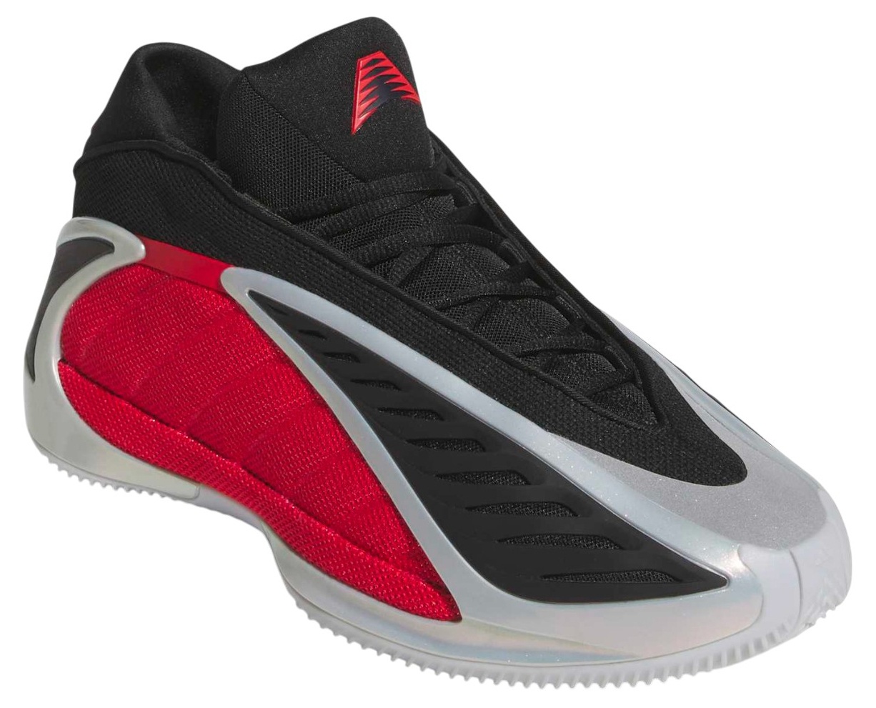 adidas Anthony Edwards 2 'Bulldawgs' Basketball Shoes - Silver/Pure Ruby/Black - View 5
