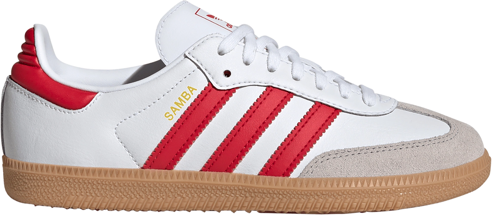 adidas Kids' Grade School Samba OG Shoes - White/Red - View 1