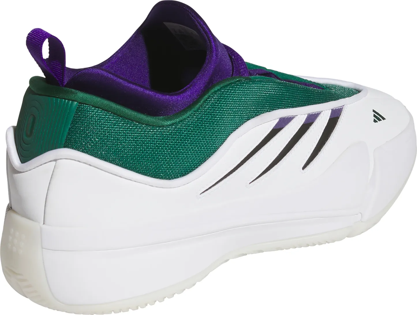 adidas Dame 9 Low Basketball Shoes - White/Navy/Green - View 6