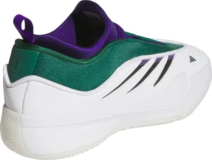 adidas Dame 9 Low Basketball Shoes - White/Navy/Green - View 6