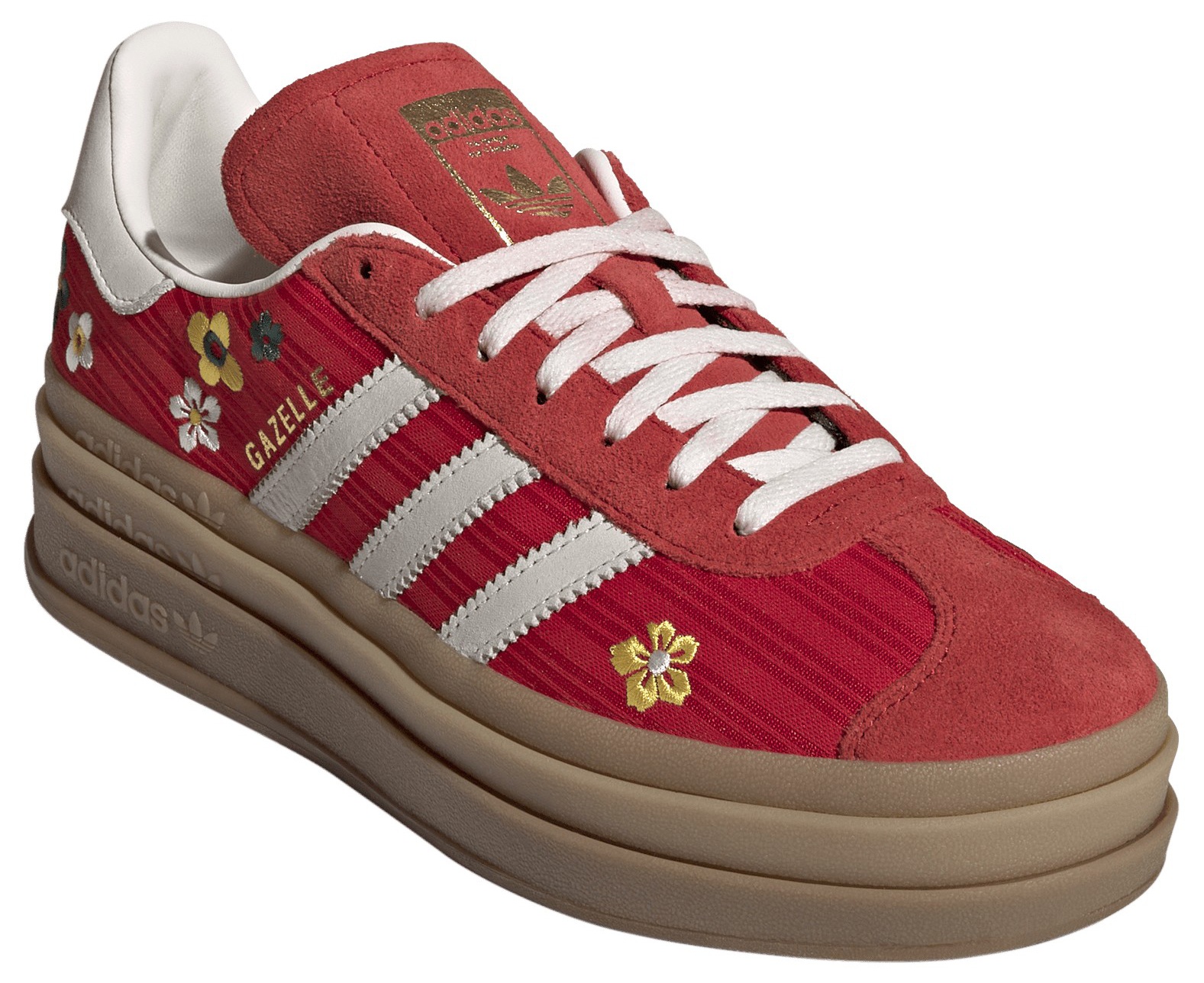 adidas Originals Women's Gazelle Bold Shoes - Better Scarlet/Off White/Eqt Yellow - View 5