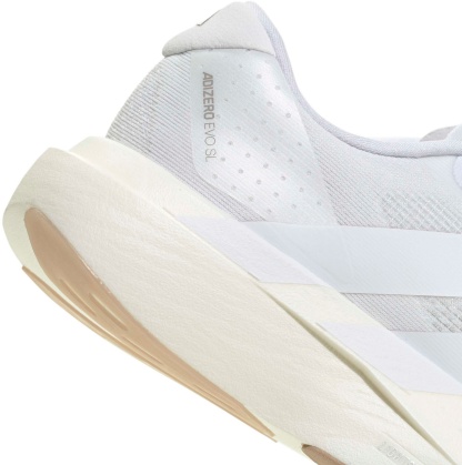 adidas Women's Adizero EVO SL Running Shoes - White/White/Warm Sandstone - View 9