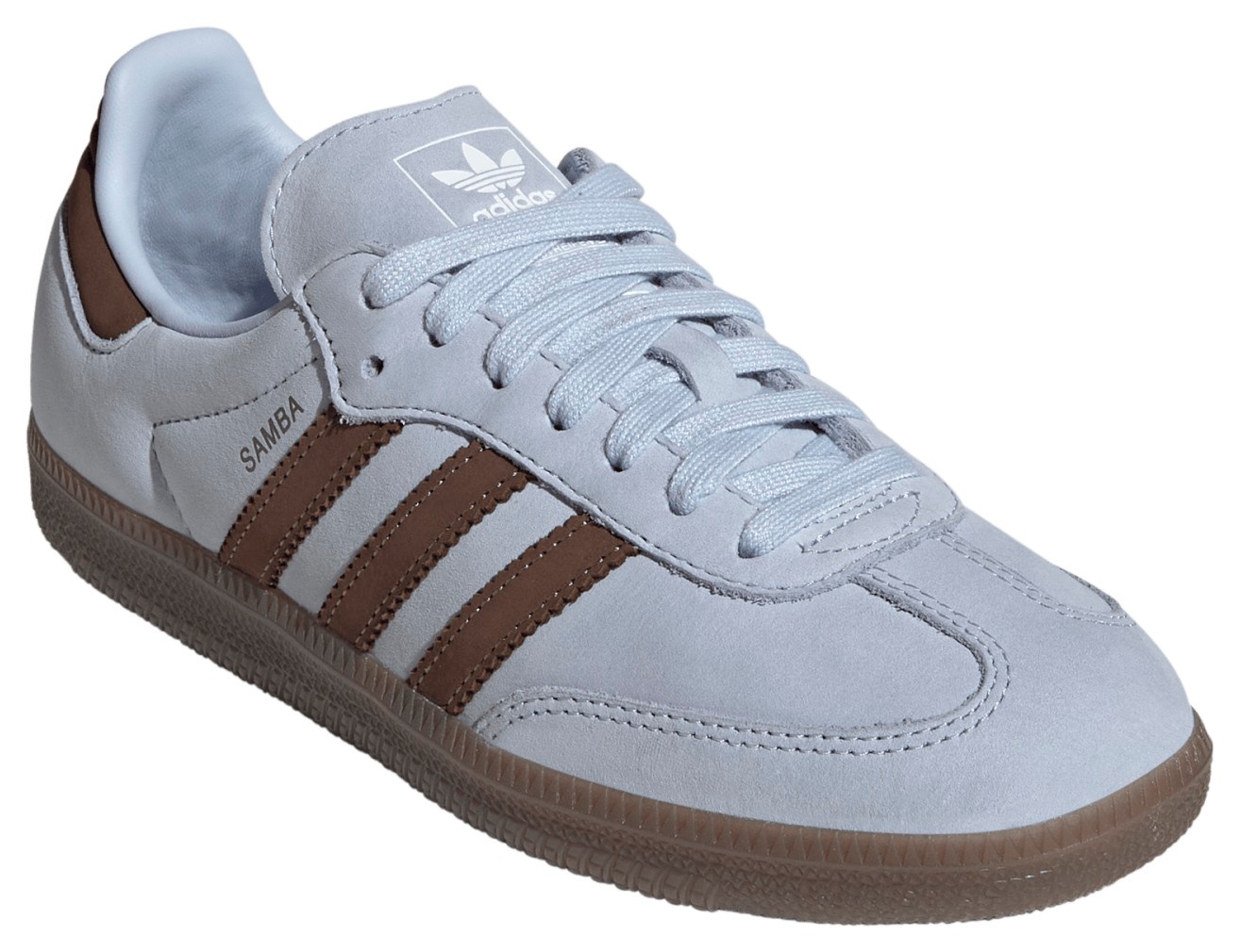 adidas Women's Samba OG Shoes - Crystal Sky/Earth Strata/Ftwr White - View 6
