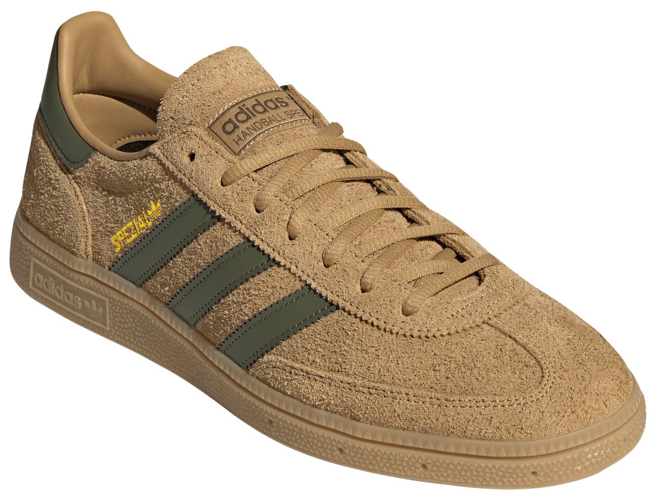 adidas Men's Handball Spezial Shoes - Golden Beige/Olive/Gum - View 5