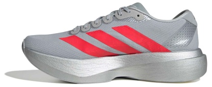 adidas Men's Adizero EVO SL Running Shoes - Silver Metallic/Lucid Red/Iron Metallic - View 4