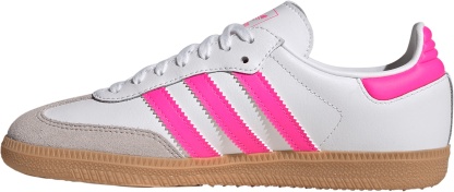 adidas Kids' Grade School Samba OG Shoes - White/Hot Pink - View 4