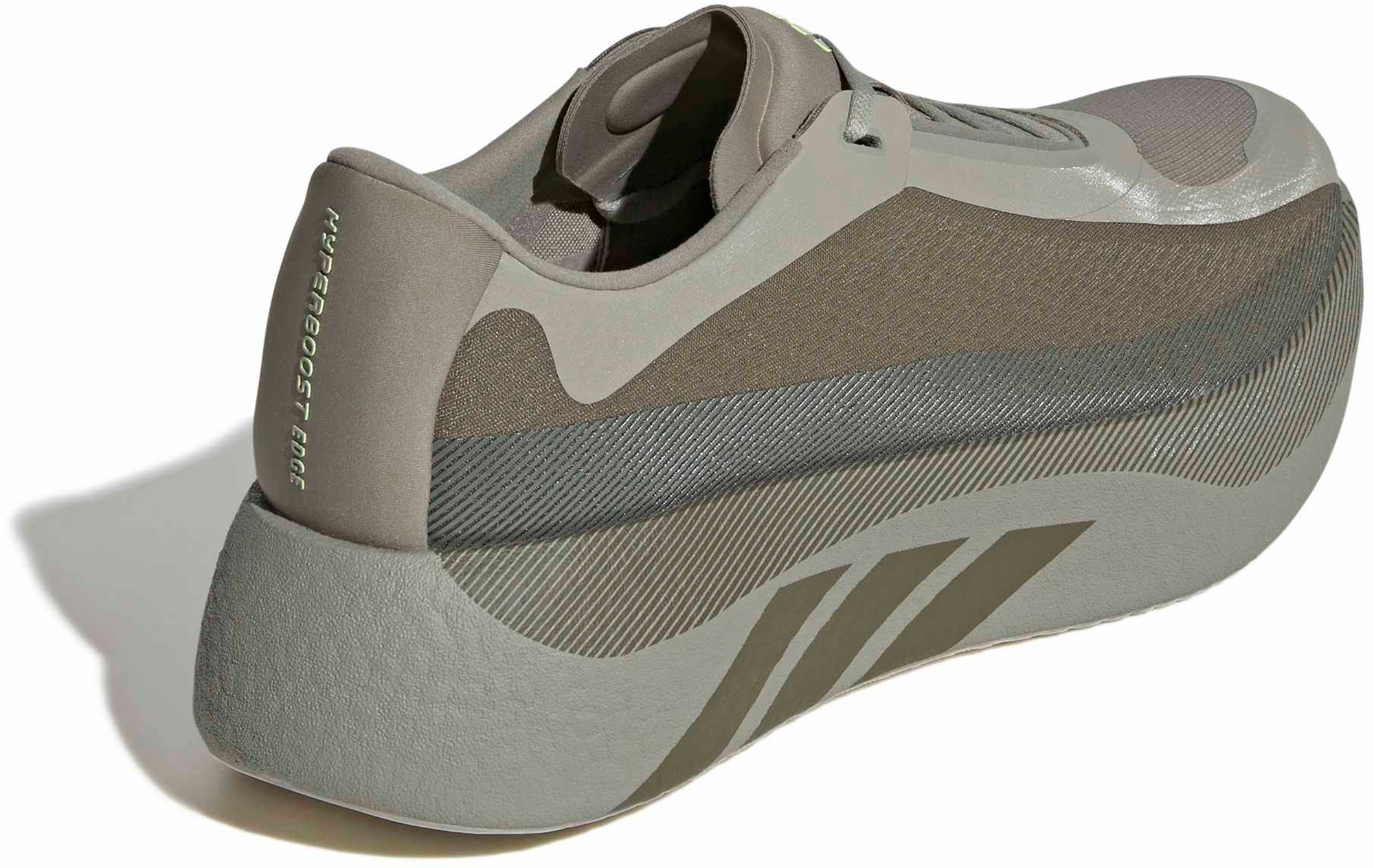adidas Men's Hyperboost Edge Running Shoes - Silver Pebble/Medium Dark Khaki/Frozen Lemon - View 7