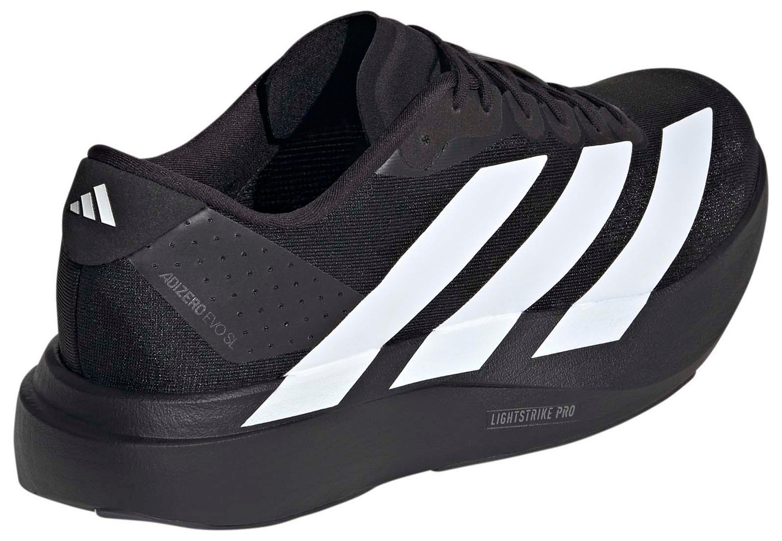adidas Men's Adizero EVO SL Running Shoes - Black/White/Black - View 6