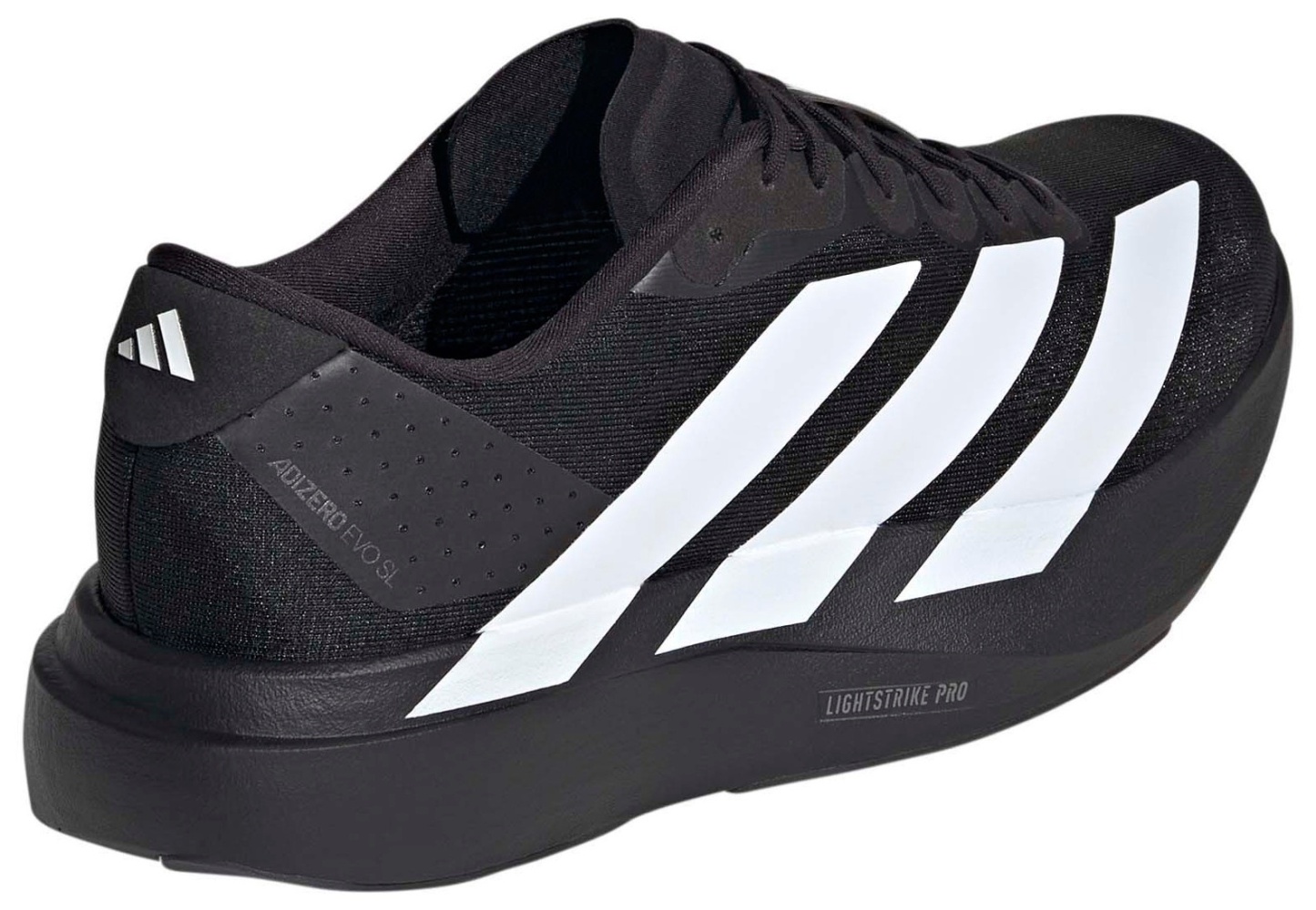 adidas Men's Adizero EVO SL Running Shoes - Black/White/Black - View 6