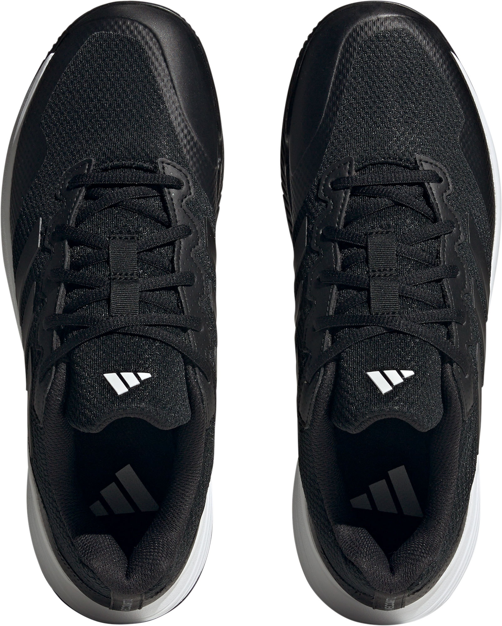 adidas Men's Gamecourt 2 Tennis Shoes - Black/Black/Grey - View 4