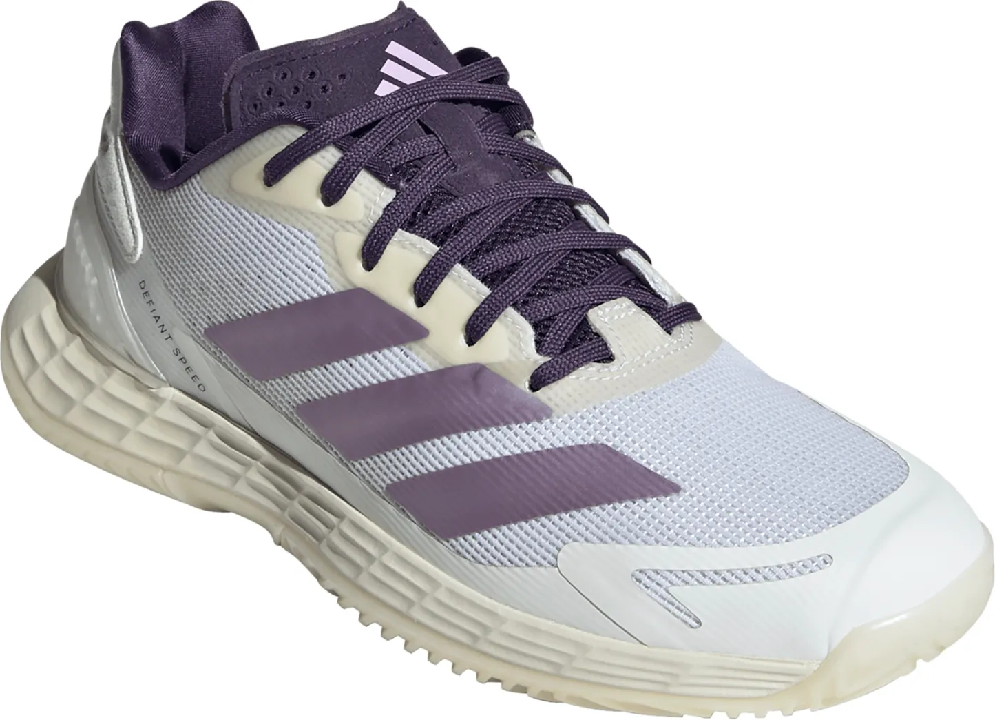 adidas Women's Defiant Speed 2 Tennis Shoes - White/Plum Fog - View 9
