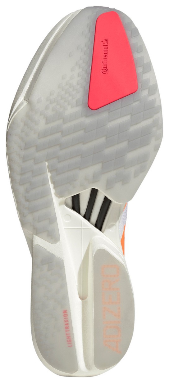 adidas Men's Adizero Adios Pro 4 Running Shoes - Ftwr White/Lucid Orange/Lucid Red - View 3