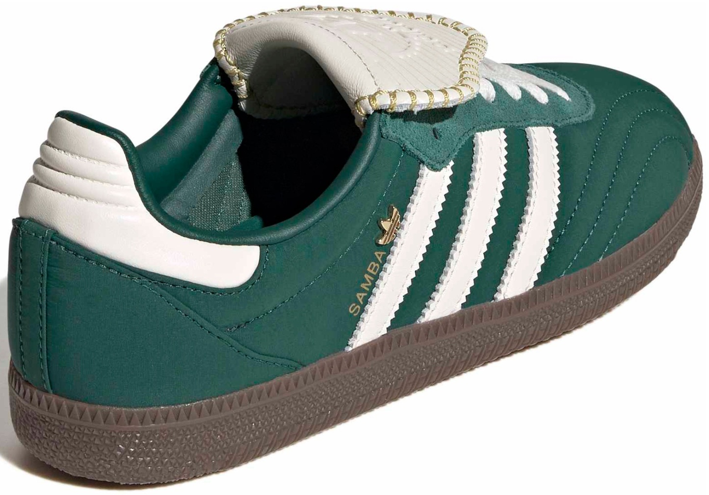 adidas Women's Long Tongue Samba Shoes - Collegiate Green/White - View 5