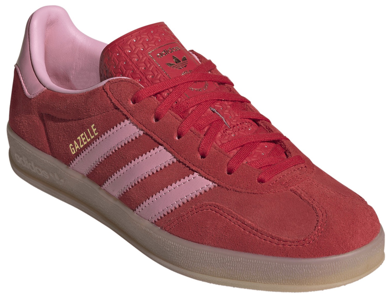 adidas Women's Gazelle Indoor Shoes - Better Scarlet/Light Pink/Gum4 - View 5