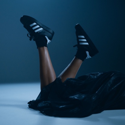 adidas Women's Superstar II Shoes - Black/Black/White - View 3