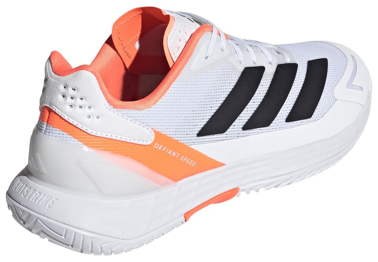 adidas Men's Defiant Speed 2 Tennis Shoes - Ftwr White/Core Black/Lucid Orange - View 6