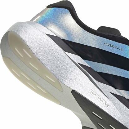 adidas Men's Adizero EVO SL Zip Running Shoes - Silver Mtllc/Black/Halo Silver - View 8