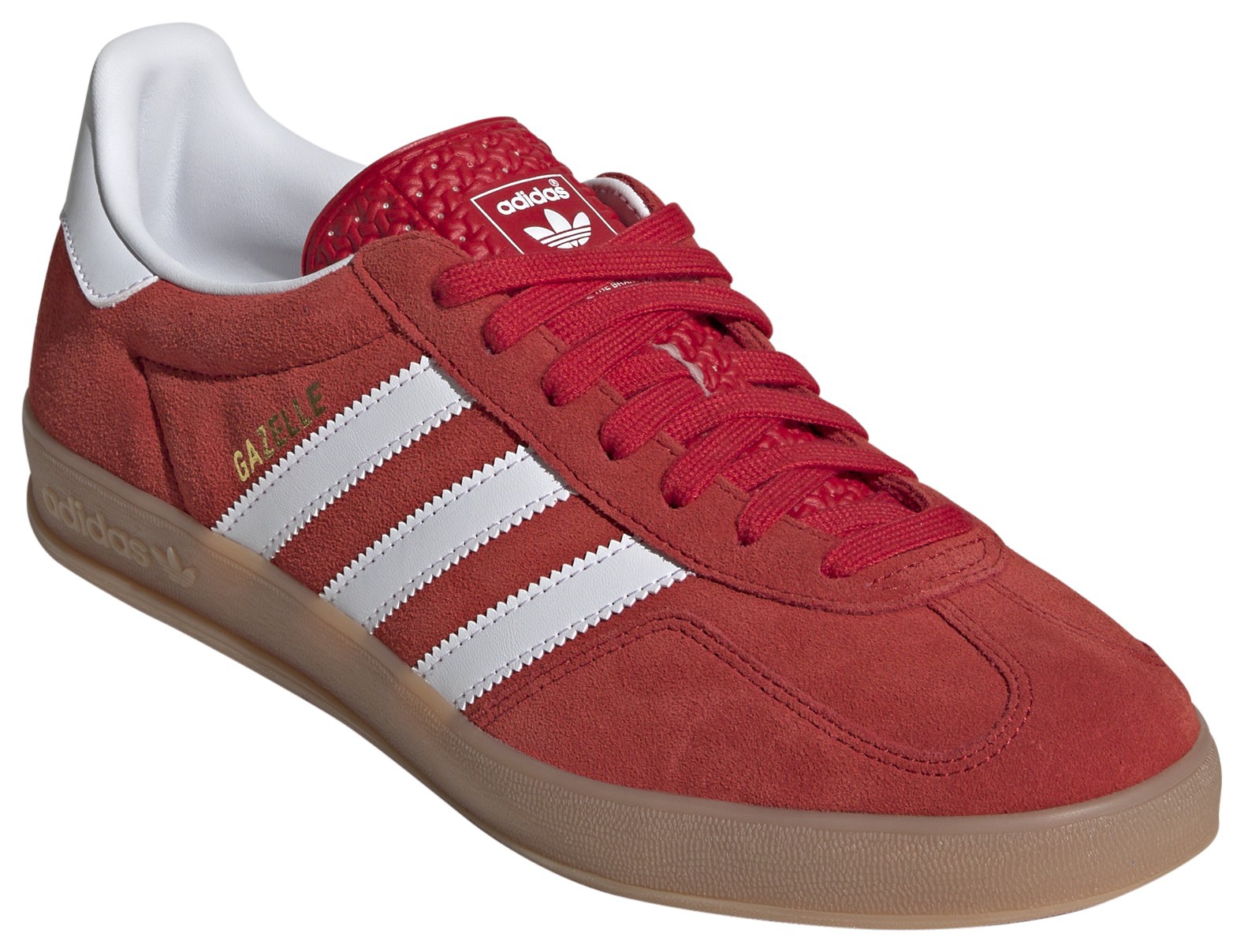 adidas Men's Gazelle Indoor Shoes - Red/Gum - View 8