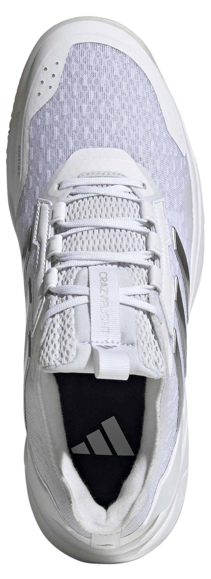 adidas Women's Crazyflight 6 Volleyball Shoes - White/Silver Metallic/Black - View 2