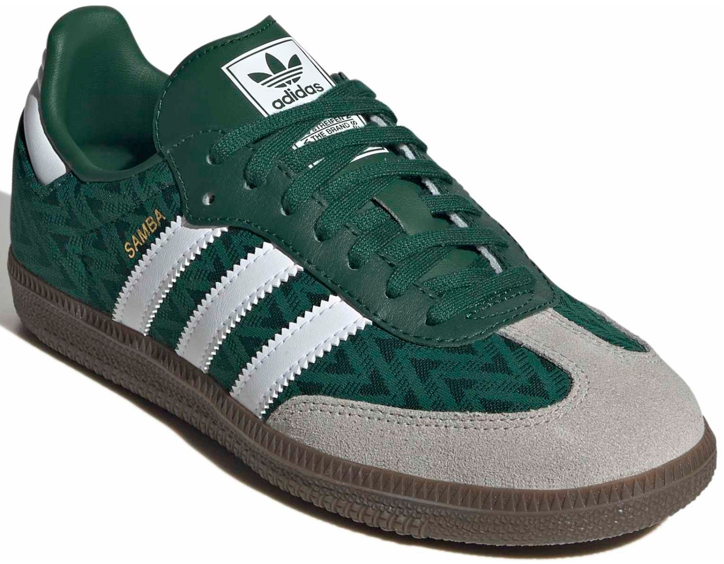 adidas Kids' Grade School Samba OG Shoes - Collegiate Green/White/Gum - View 5