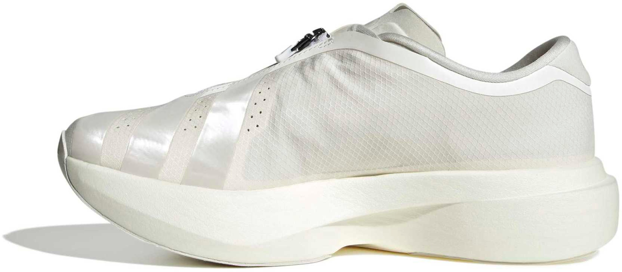 adidas Women's Adizero EVO SL Zip Running Shoes - Core White/Zero Met./Orbit Grey - View 4