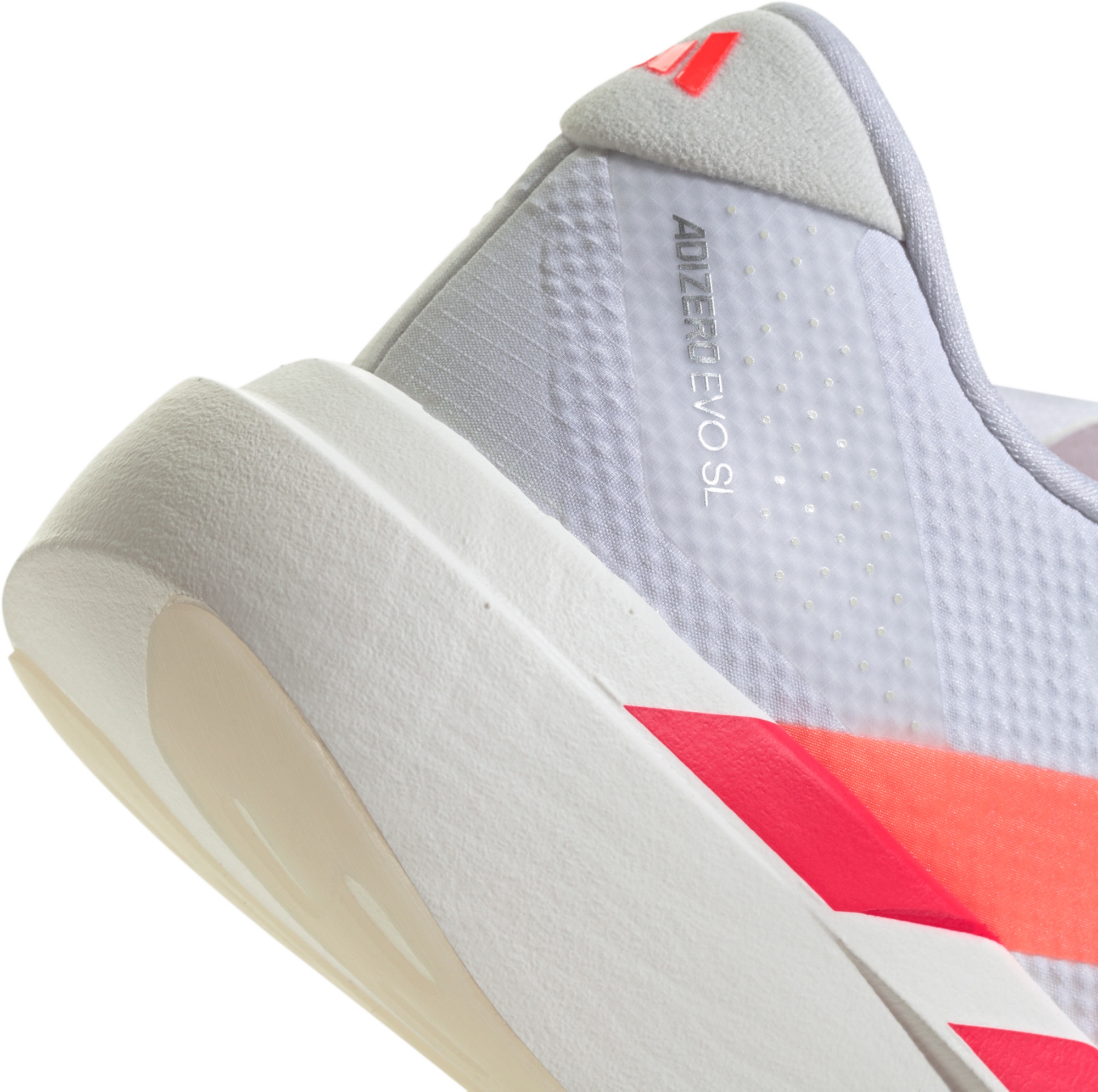 adidas Men's Adizero EVO SL Woven Running Shoes - Ftwr White/Lucid Orange/Lucid Red - View 8